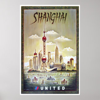Shanghai Poster China Druk Chinese Kunst Verenigde