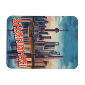 Shanghai Skyline Poster: levendig stadsbeeld Magneet (Horizontaal)