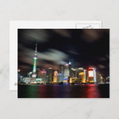 Shanghai Skyline van Night Briefkaart (Voorkant / Achterkant)