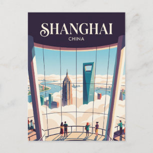 Shanghai Tower Observatiedek China Briefkaart