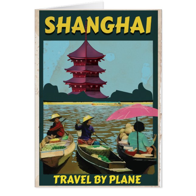 Shanghai vintage reisposter (Voorkant)