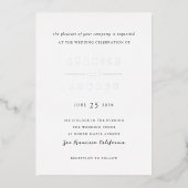 Shanice Modern Wedding Folie Uitnodiging (Voorkant)