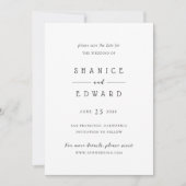 Shanice Modern Wedding Save The Date (Voorkant)