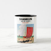 Shanklin Beach is een reisposter. Tweekleurige Koffiemok (Center)