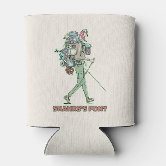 Shanks's pony grappige wandelaar blikjeskoeler (Achterkant)