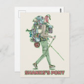 Shanks's pony grappige wandelaar briefkaart (Voorkant / Achterkant)