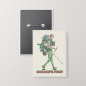 Shanks's pony grappige wandelaar button (Voorkant / Achterkant)