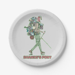 Shanks's pony grappige wandelaar papieren bordje