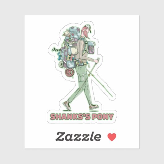 Shanks's pony grappige wandelaar sticker (Vel)