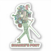 Shanks's pony grappige wandelaar sticker (Voorkant)