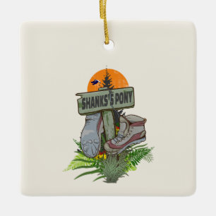 Shanks's pony oude wandelschoenen keramisch ornament