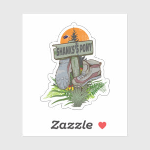Shanks's pony oude wandelschoenen sticker