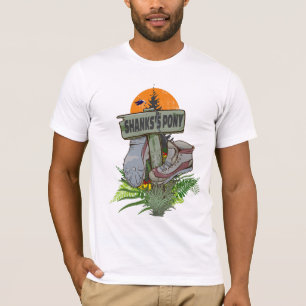 Shanks's pony oude wandelschoenen t-shirt