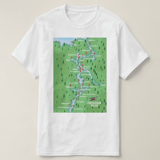 Shannon Ireland Map T-shirt (Design voorkant)