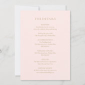 Shannon Roze en Goud Elegant Huwelijk Kaart (Achterkant)