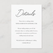 Shannon zwart en wit elegante bruiloft informatiekaartje (Voorkant)