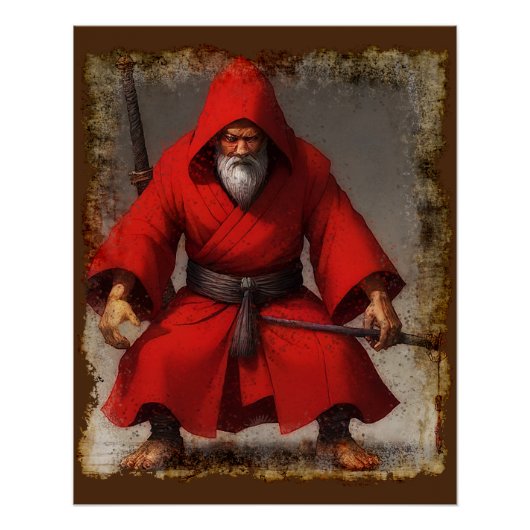 Shaolin Master Fantasy Kunst Perfect Poster (Voorkant)