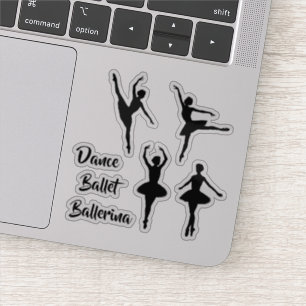 Shaped Ballet Dancer Theme Contour Cut Vinyl Sticker