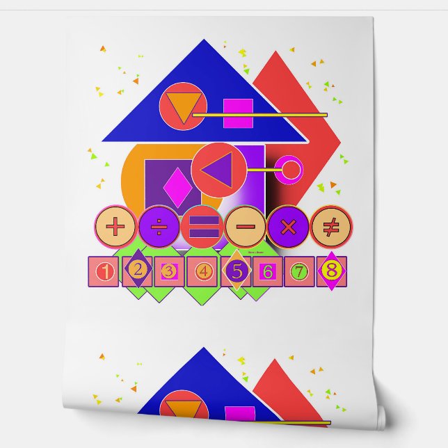 Shapes Numbers Symbols Baby Kids Room  Behang (Afrollen)