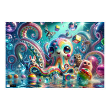 Shapeshifting Candyland Octopus Poster