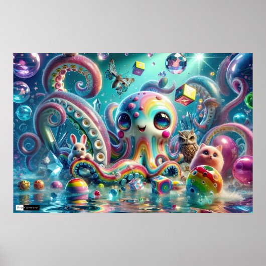Shapeshifting Candyland Octopus Poster (Voorkant)