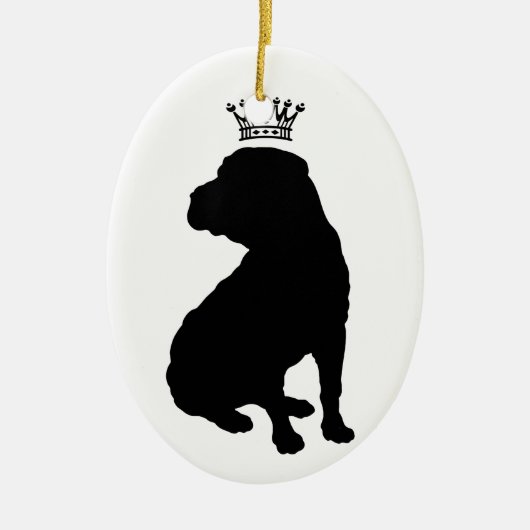 Shar Pei Basic Black Crown Silhouette Keramisch Ornament (Voorkant)