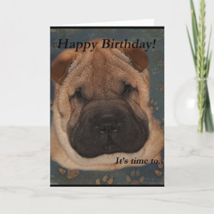 Shar Pei Birthday-Take Paws Kaart