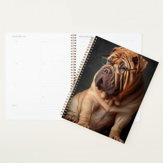 Shar Pei Chien intelligent avec conception de livr (Devant avec enveloppe)