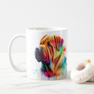 Shar Pei Chien Pei Coloré Mug de café animal de co