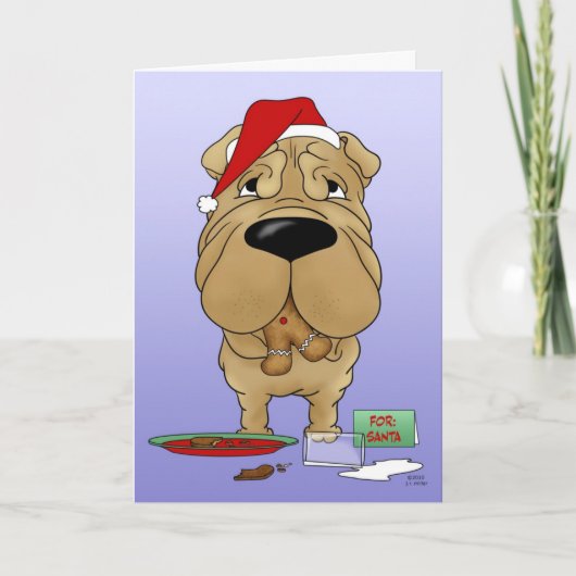 Shar-Pei Christmas Feestdagen Kaart (Voorkant)