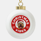 Shar-Pei Christmas Vibes Keramische Bal Ornament (Voorkant)
