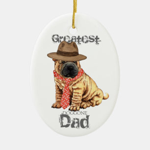 Shar-Pei Dad Ceramic Ornament
