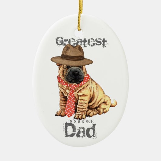 Shar-Pei Dad Ceramic Ornament (Voorkant)