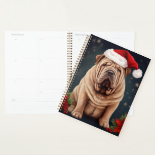 Shar Pei dans la neige de Noël