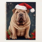 Shar Pei dans la neige de Noël (Devant)