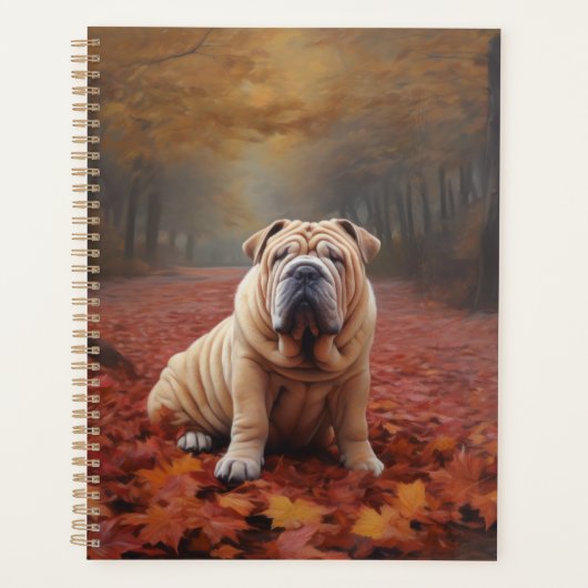 Shar Pei dans l'automne Feuilles automne Inspire (Devant)