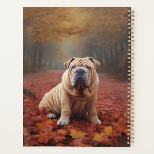 Shar Pei dans l'automne Feuilles automne Inspire (Dos)