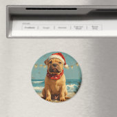 Shar Pei Dog Christmas  Beach Magneet (Insitu (Vaatwasser))