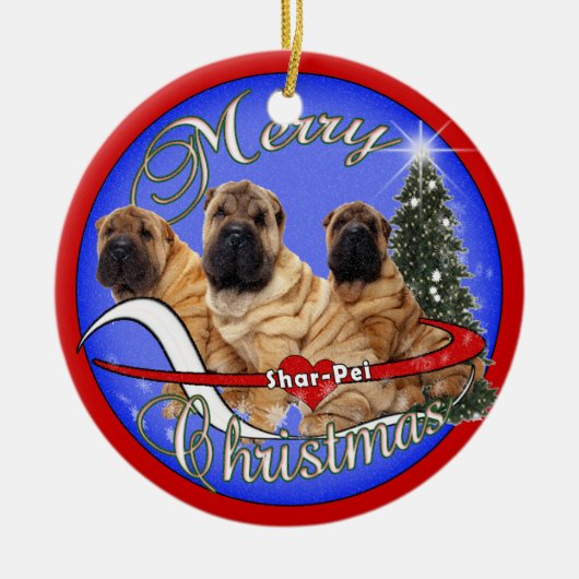 SHAR-PEI DOG CHRISTMAS ORNAMENT (Voorkant)
