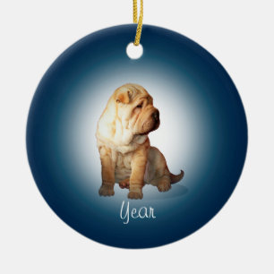 Shar Pei Dog Keramisch Ornament