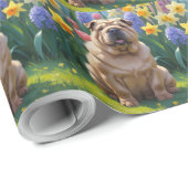 Shar Pei Dog Spring Bloemen Schilderen Cadeaupapier (Rol Hoek)