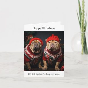 Shar Pei Dogs Happy Christmas Kaart