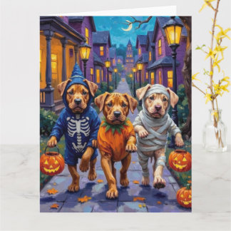 Shar Pei Dogs Trick-or-Treating Halloween Costumes Kaart