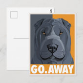 Shar Pei go Away Briefkaart (Voorkant / Achterkant)