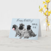 Shar Pei Happy Birthday uit ons allemaal puppy Kaart (Gele Bloem)