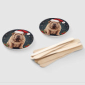 Shar Pei Hond in Sneeuw Kerstmis Handwaaier (Niet-gemonteerd)