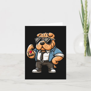 Shar Pei Ik hou van papa Funny Dog Tattoo Kaart