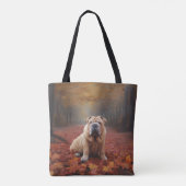 Shar Pei in herfstbladeren Herfst Inspire Draagtas (Achterkant)