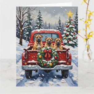 Shar Pei Kerstmis Rode Truck Vakantie Kaart