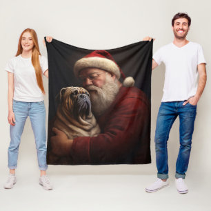 Shar Pei met Kerstman Festieve Kerst Fleece Deken